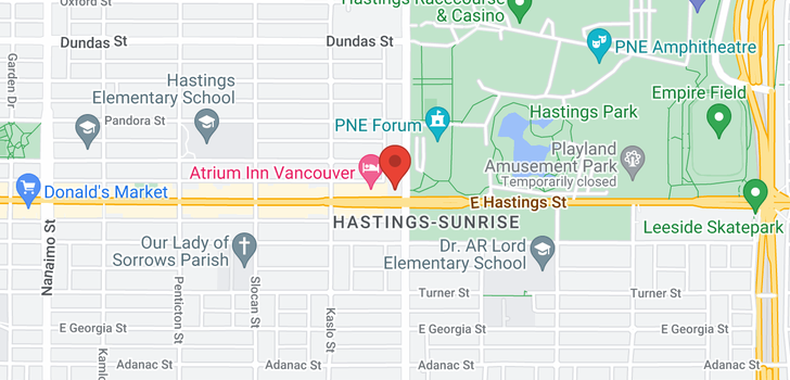map of 210 2891 E HASTINGS STREET